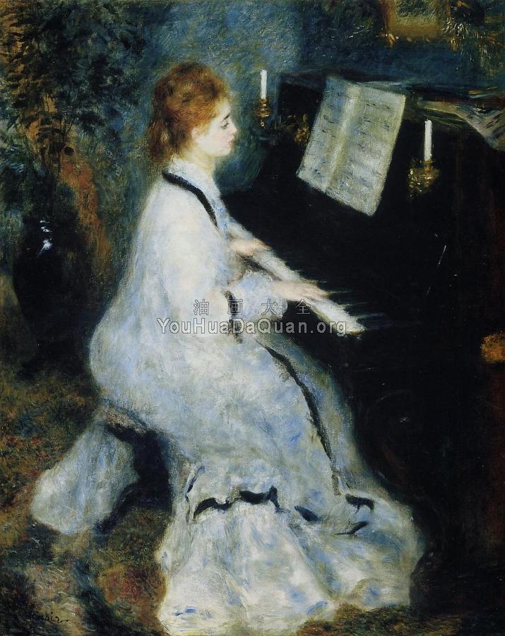 Young Woman at the Piano - 皮埃尔·奥古斯特·雷诺阿